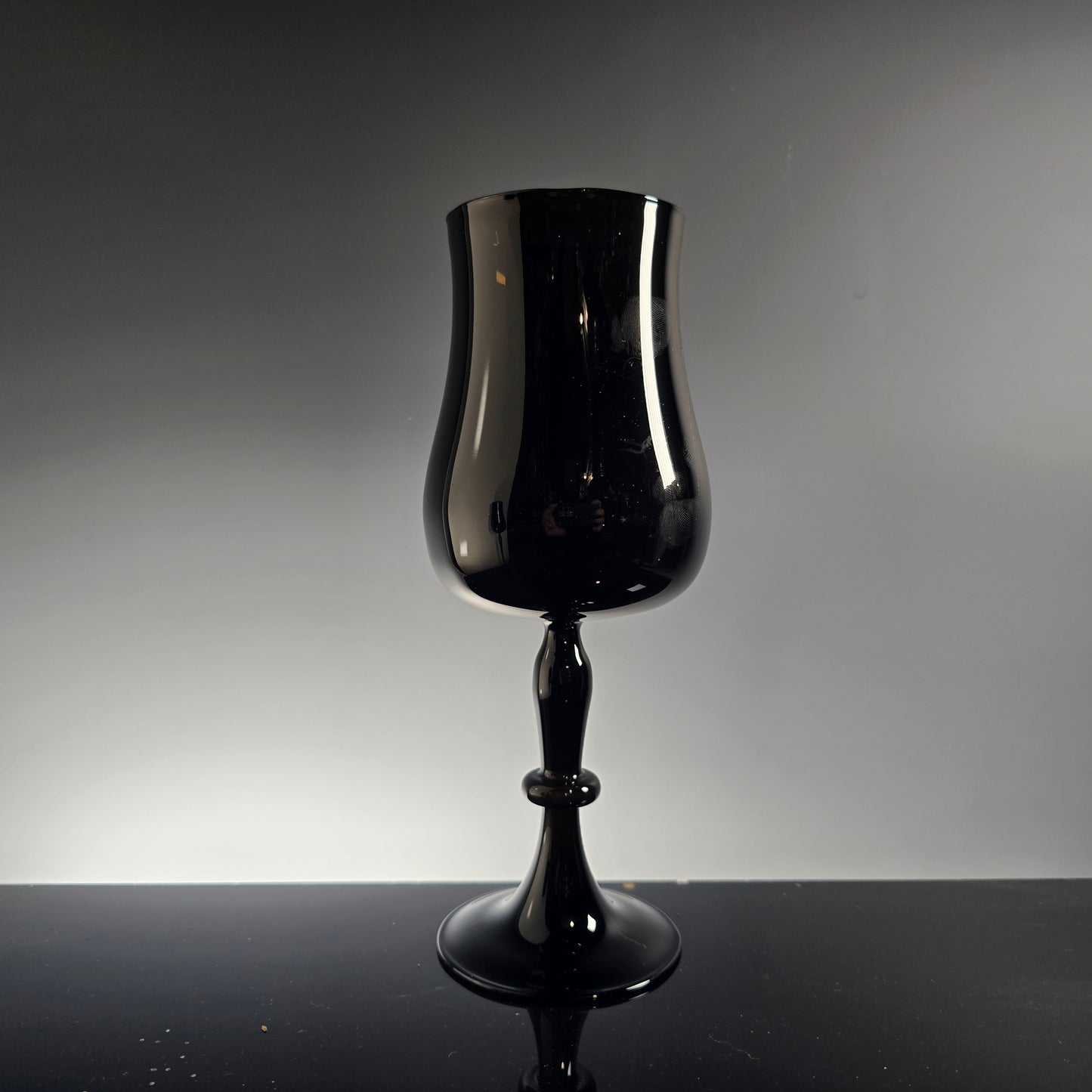 Opaque Black Glass Goblets