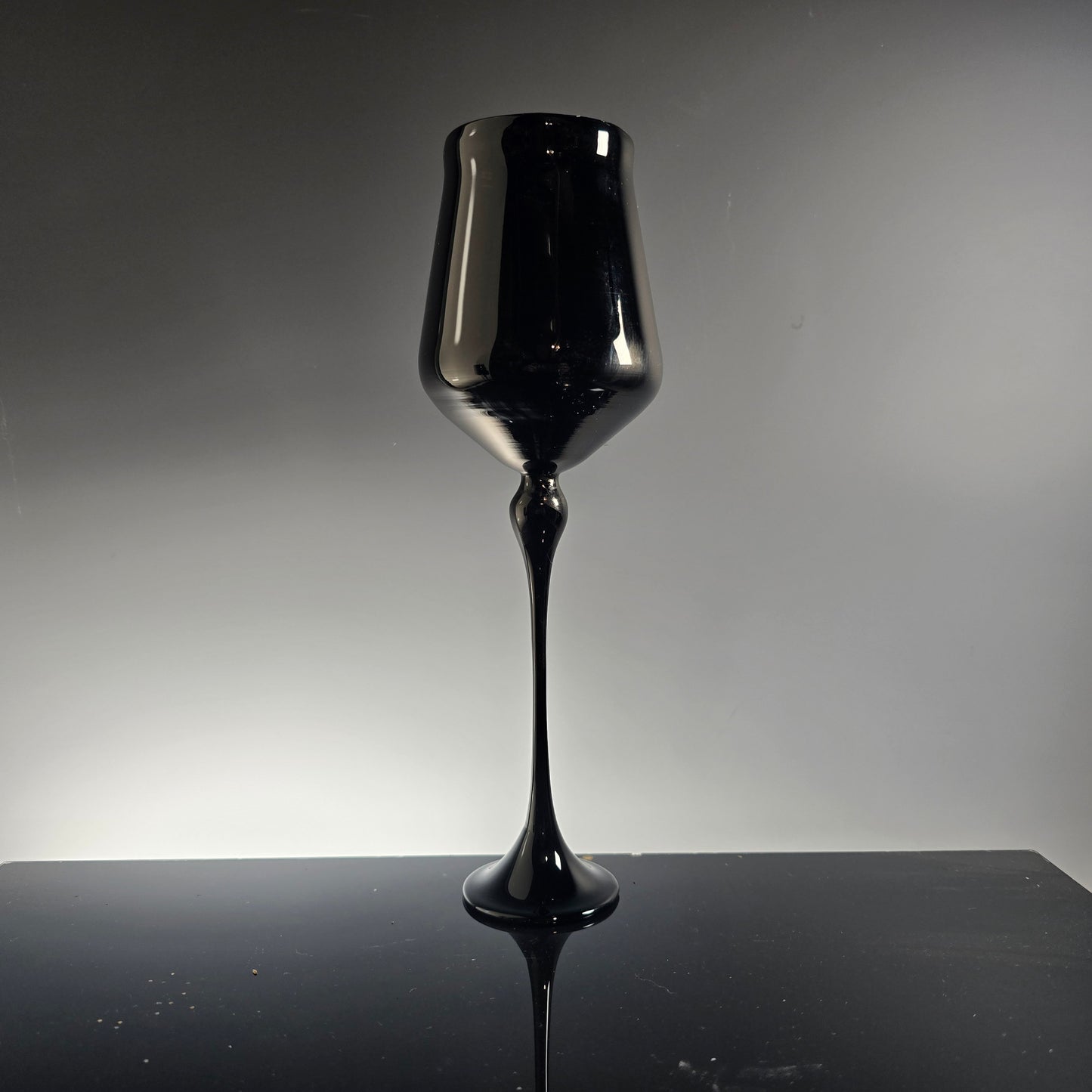 Opaque Black Glass Goblets