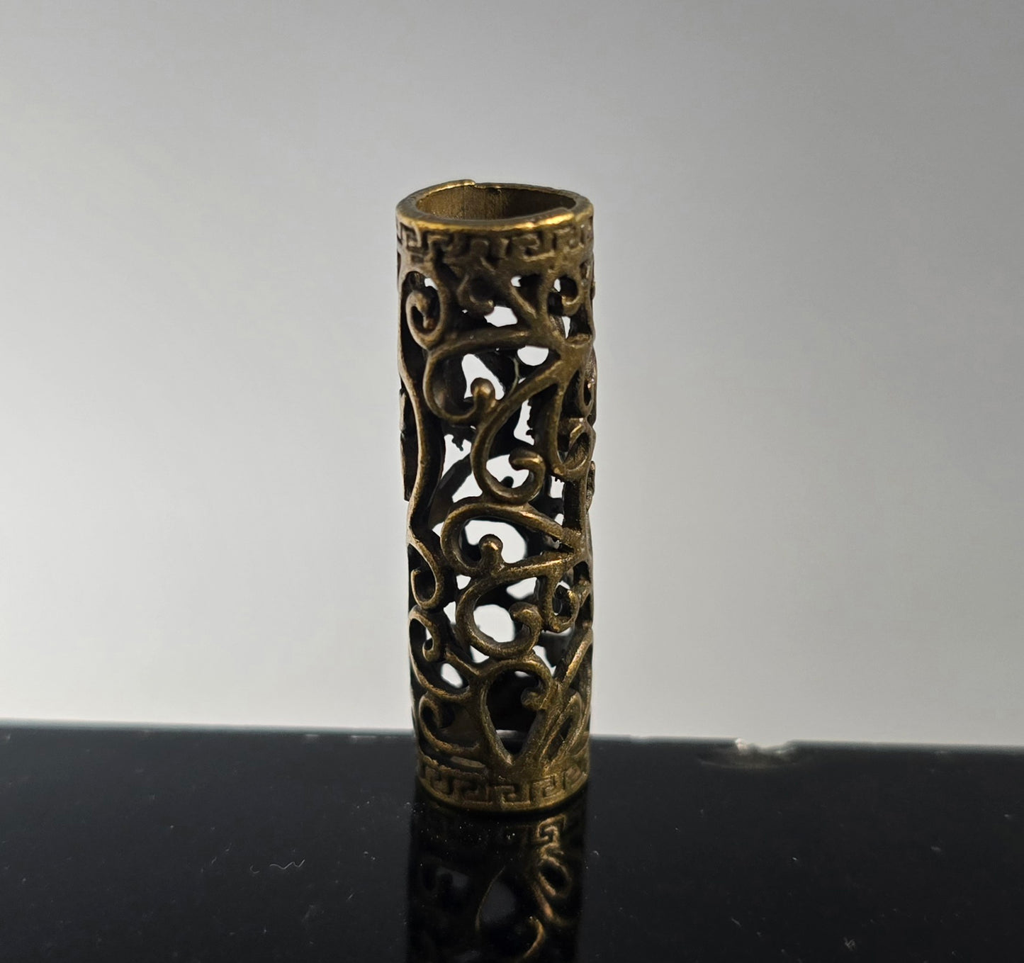 Antique gold Filagree, 10mm bead hole, Metal Dreadlock Bead, Single Dread Bead, Loc Jewelry, Dread Accessories, metal dread bead (Copy)