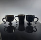 Opaque Black Glass Tea Cups and Mugs