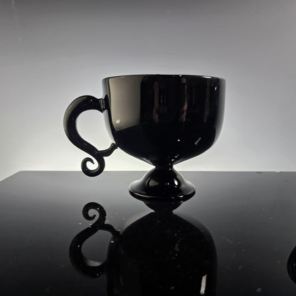 Opaque Black Glass Tea Cups and Mugs