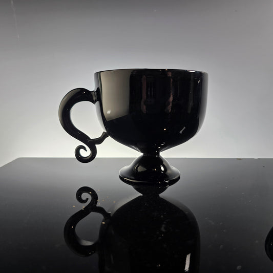 Opaque Black Glass Tea Cups and Mugs