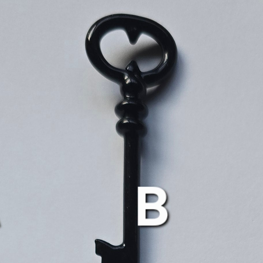 Skeleton Key Necklace, 2025 Black Glass Series