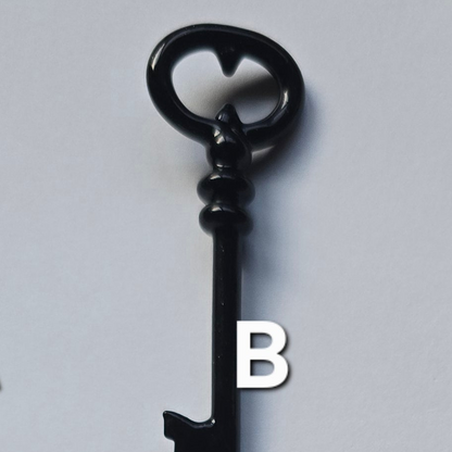 Skeleton Key Necklace, 2025 Black Glass Series