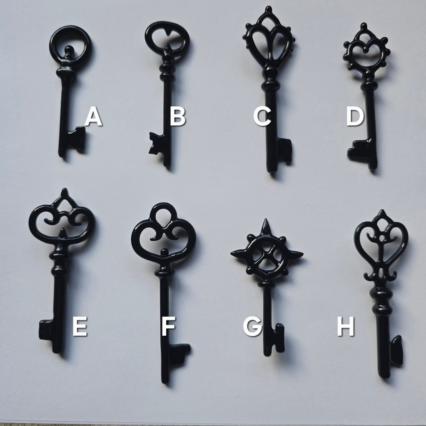 Skeleton Key Necklace, 2025 Black Glass Series