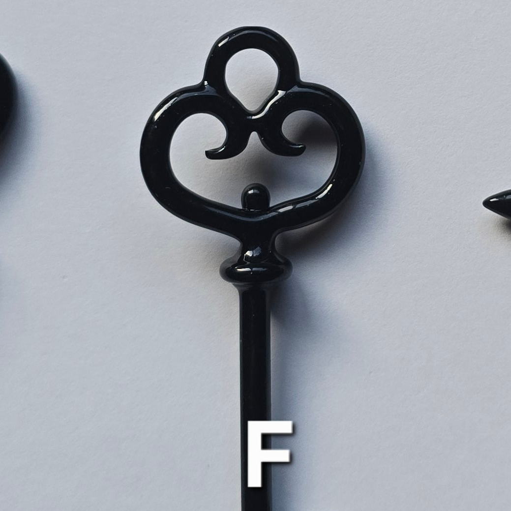 Skeleton Key Necklace, 2025 Black Glass Series