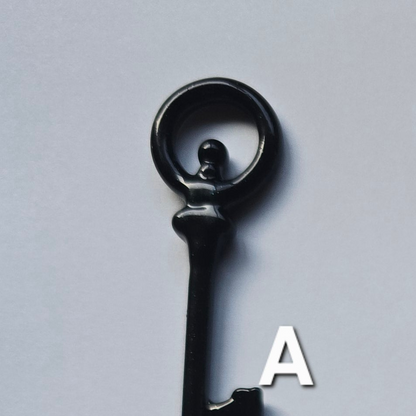 Skeleton Key Necklace, 2025 Black Glass Series