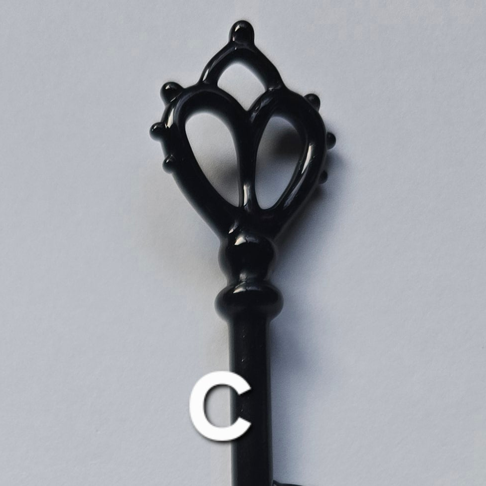 Skeleton Key Necklace, 2025 Black Glass Series