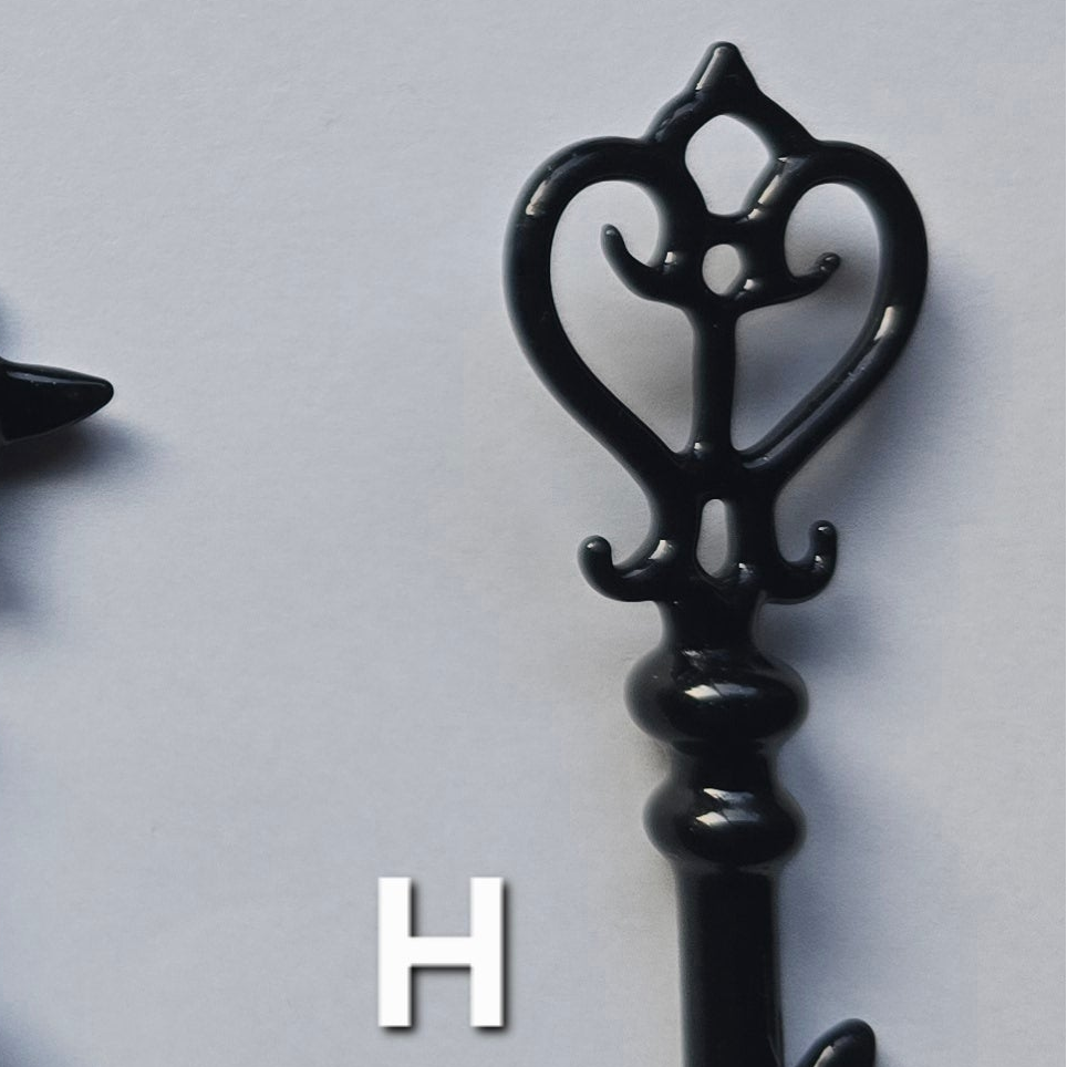 Skeleton Key Necklace, 2025 Black Glass Series