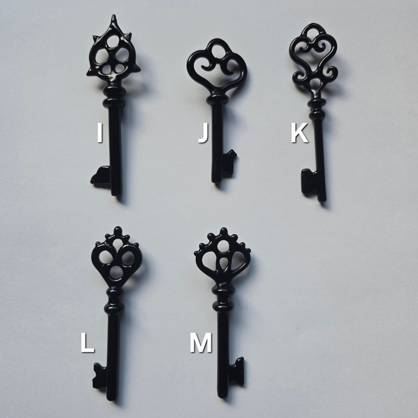 Skeleton Key Necklace, 2025 Black Glass Series