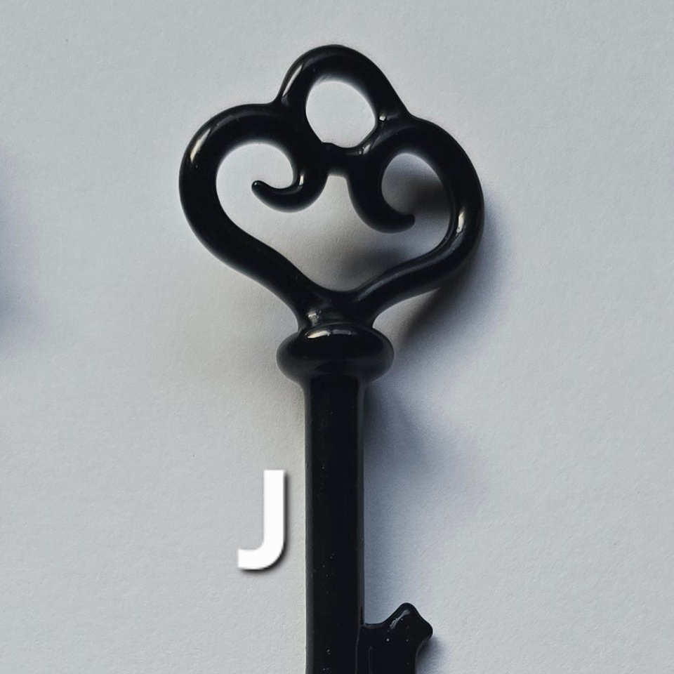 Skeleton Key Necklace, 2025 Black Glass Series