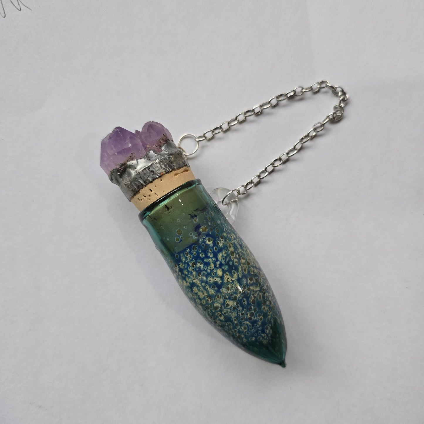 Handblown Glass Bodice Chiller with Quartz Crystal Topper - Renaissance Faire Accessories - Bodice Bottle