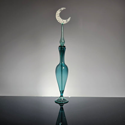 Moon Potion Bottle Collection with Glow in the Dark Moon - Handblown Glass Perfume Bottles