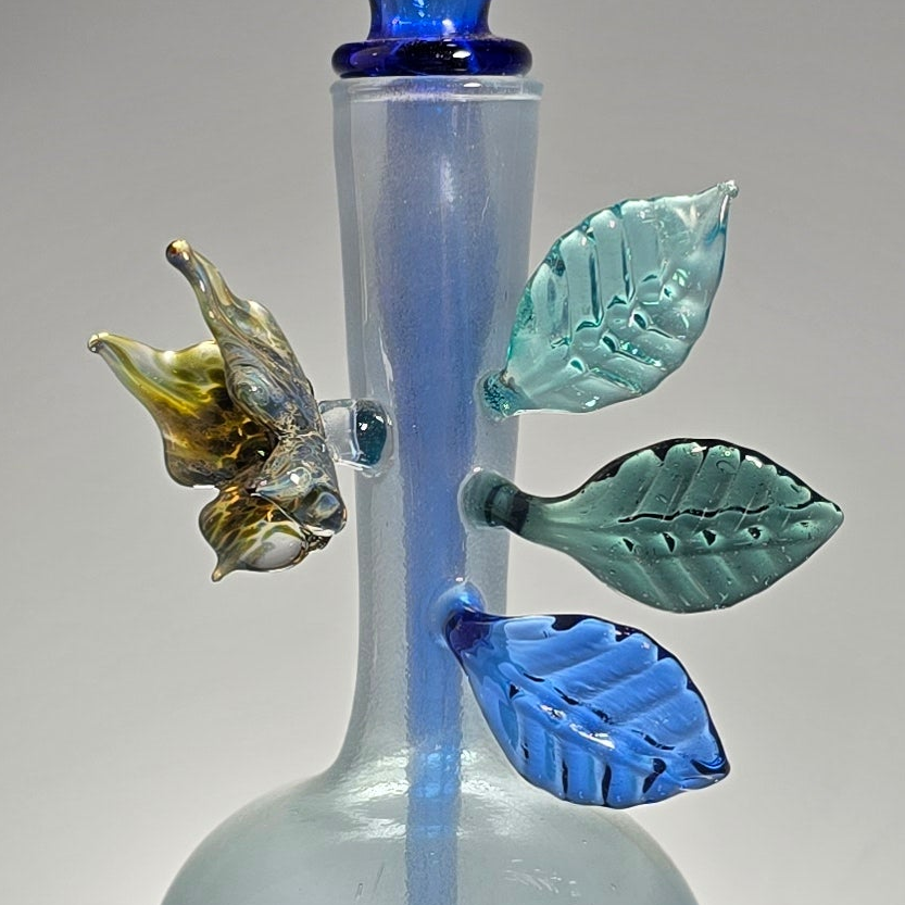 Blue Butterfly Perfume Bottle - Handblown Glass Potion Bottles
