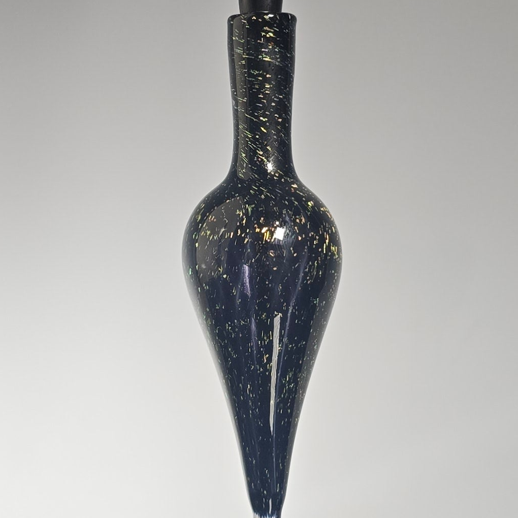 Moon Perfume Potion Bottle  - Gold Dichro with Silver Moon