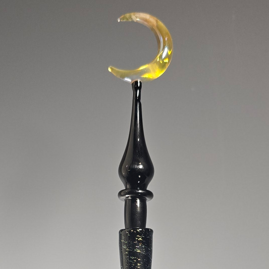 Moon Perfume Potion Bottle  - Gold Dichro with Silver Moon