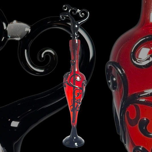 Red Spiral Perfume Potion Bottle - #00867