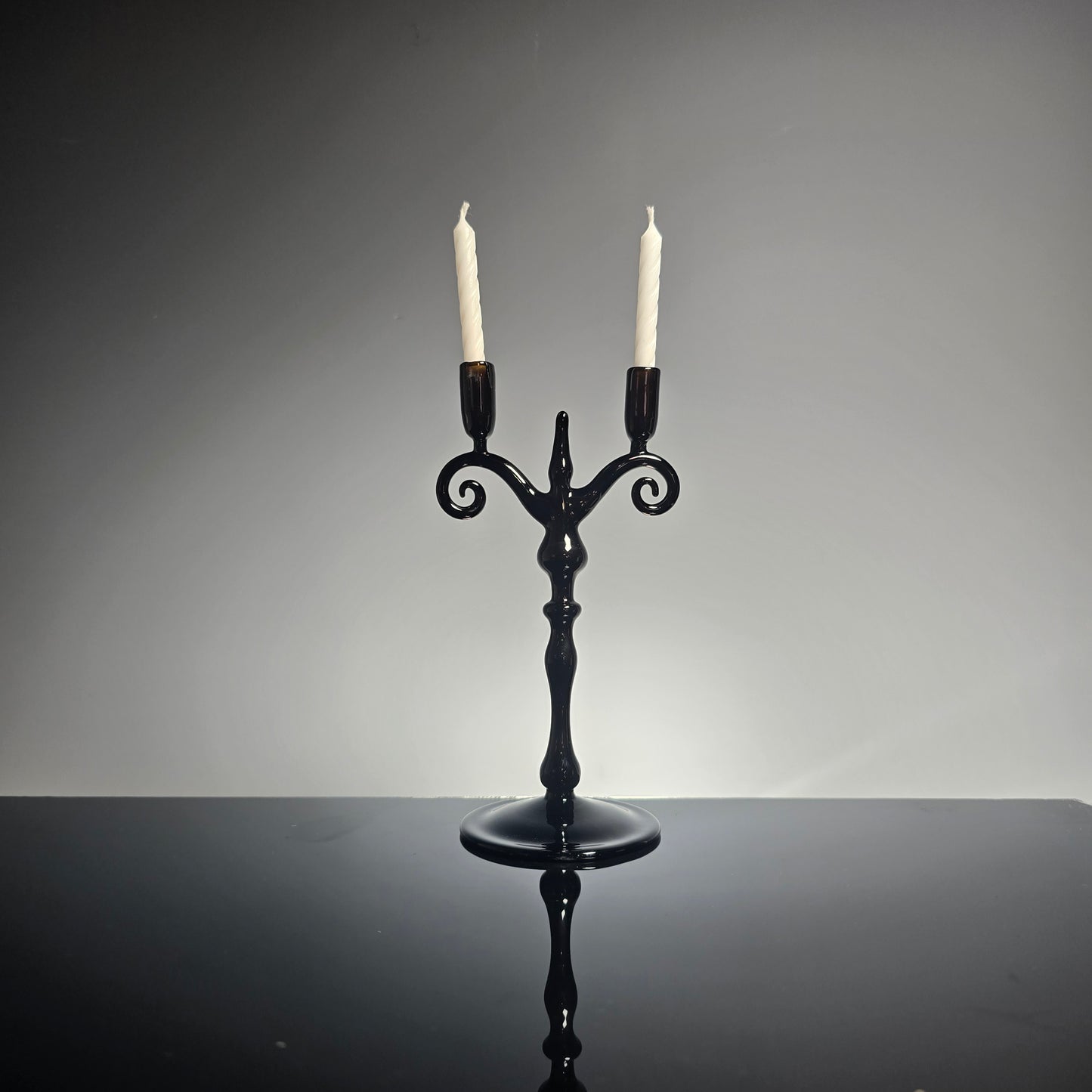 Miniature Black Candelabra for birthday Candles, #0857