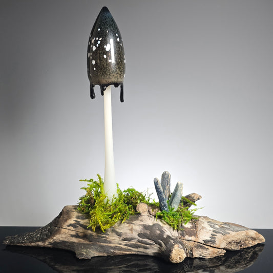 Inky Cap Mushroom Sculpture #0861