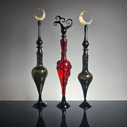 Red Spiral Perfume Potion Bottle - #00867