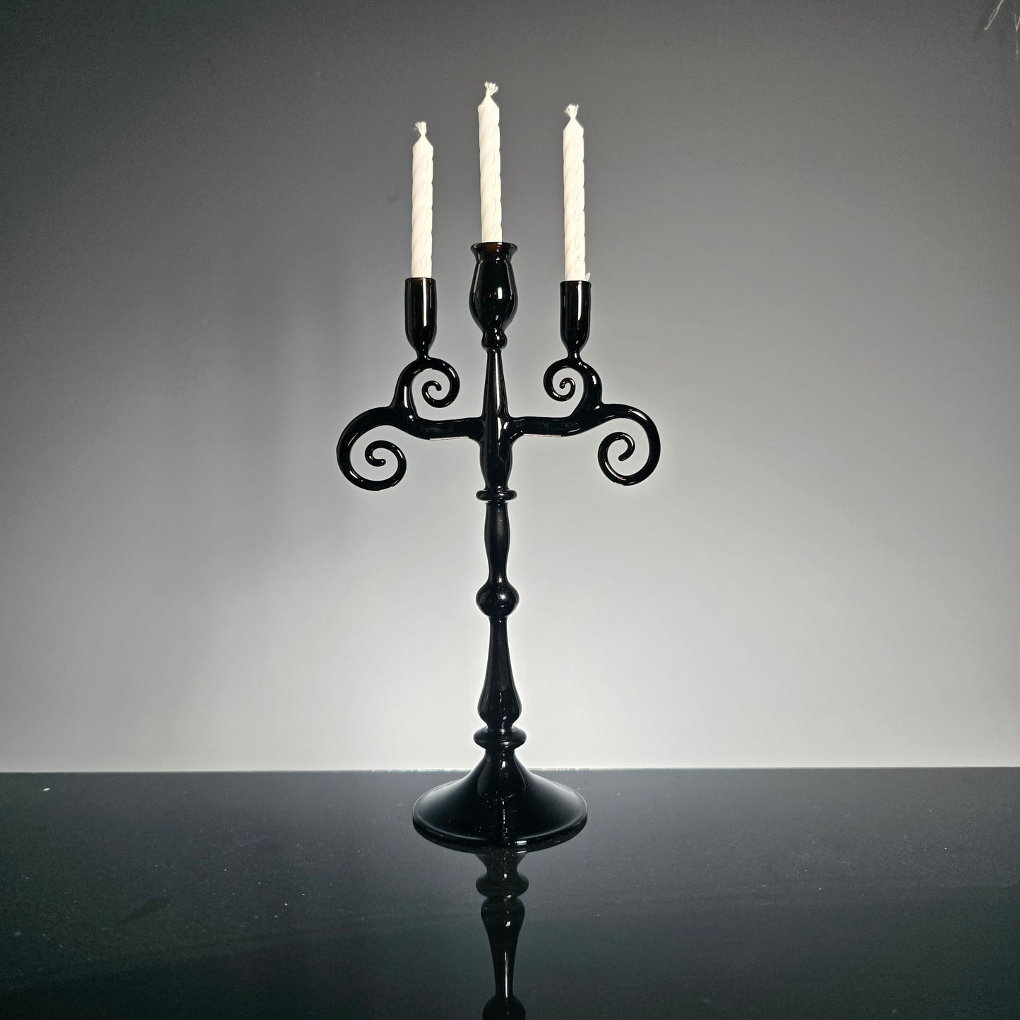 Miniature Black Candelabra for birthday Candles, #0919