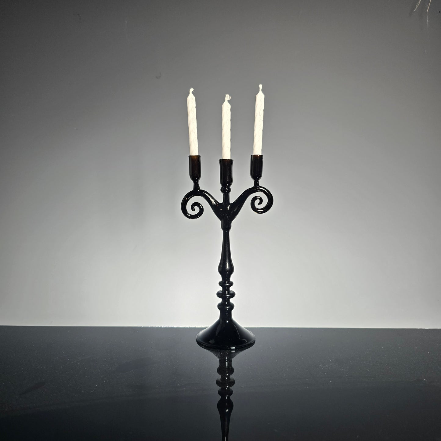 Miniature Black Candelabra for birthday Candles, #0920