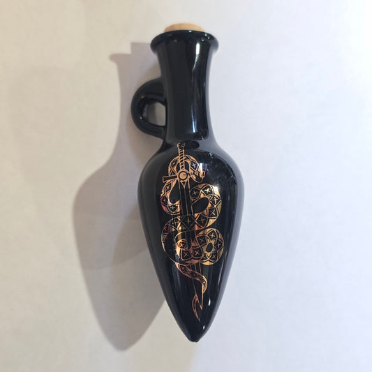 Black Vial with Gold snake, Assorted