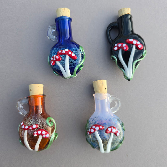 Mushroom Potion Bottle Necklace - Renaissance Faire Accessories