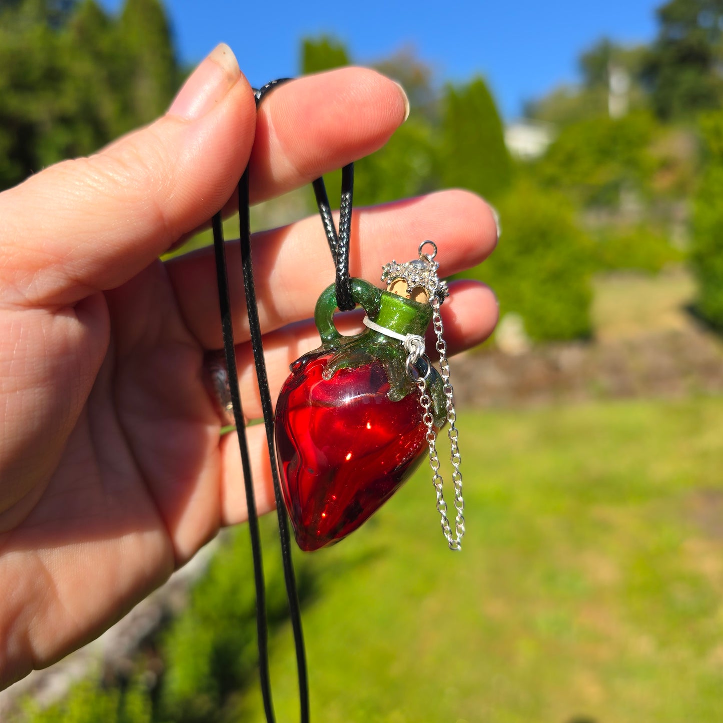 Strawberry Potion Bottle Pendant
