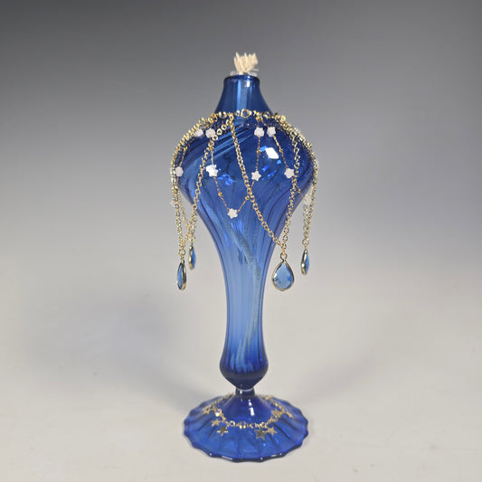 Cobalt Lace Oil Lamp #0967