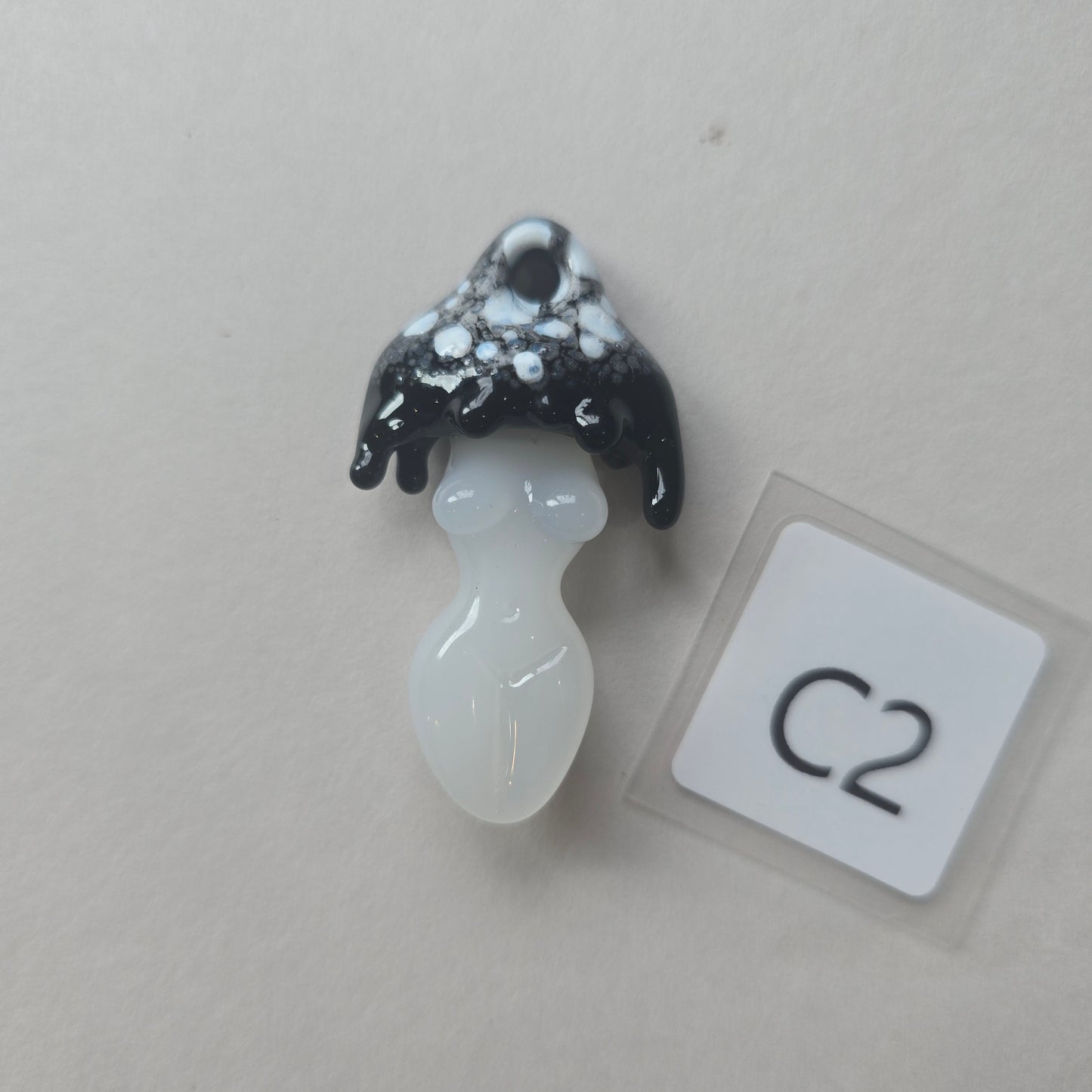 Goddess Necklace, Inky Cap Mushroom Goddess Pendant
