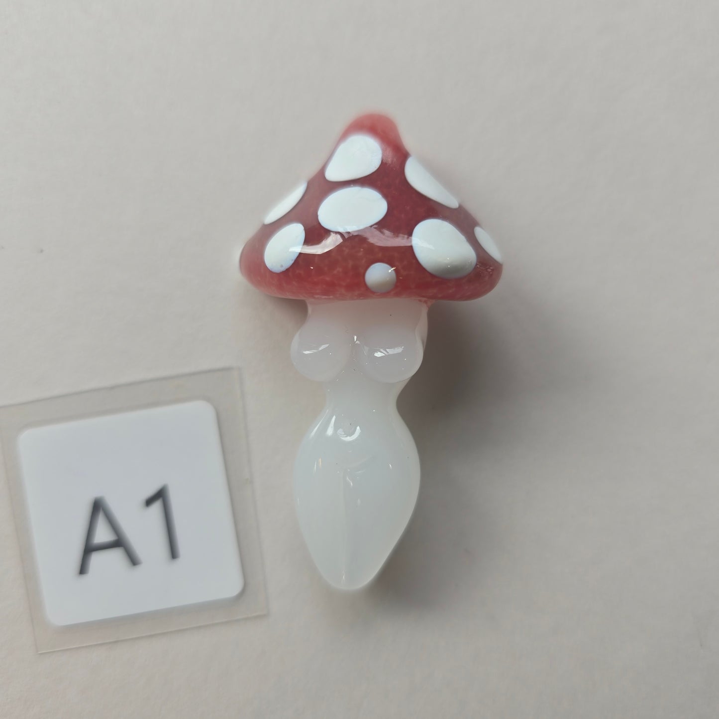Goddess Necklace, Mushroom Goddess Glass Goddess Pendant