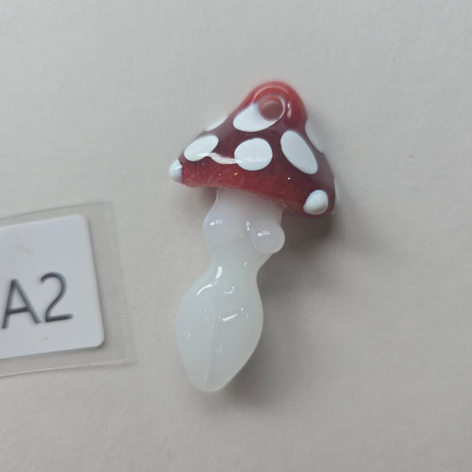 Goddess Necklace, Mushroom Goddess Glass Goddess Pendant
