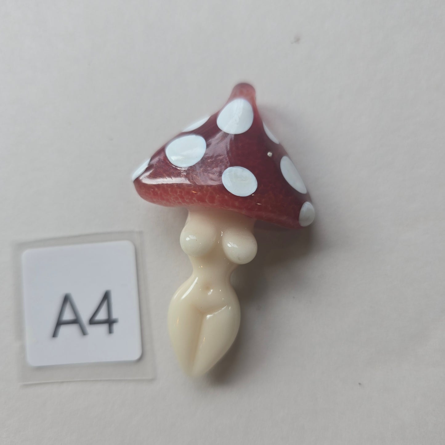 Goddess Necklace, Mushroom Goddess Glass Goddess Pendant