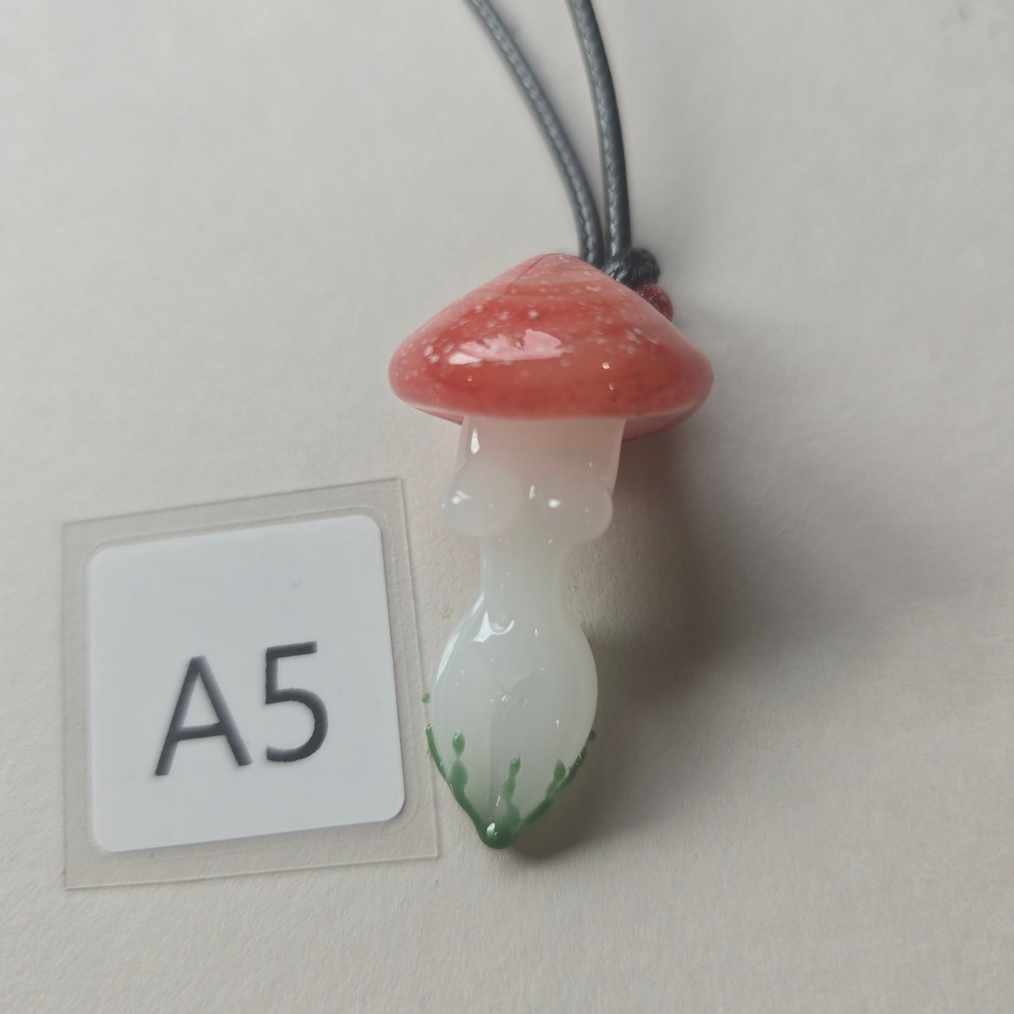 Goddess Necklace, Mushroom Goddess Glass Goddess Pendant