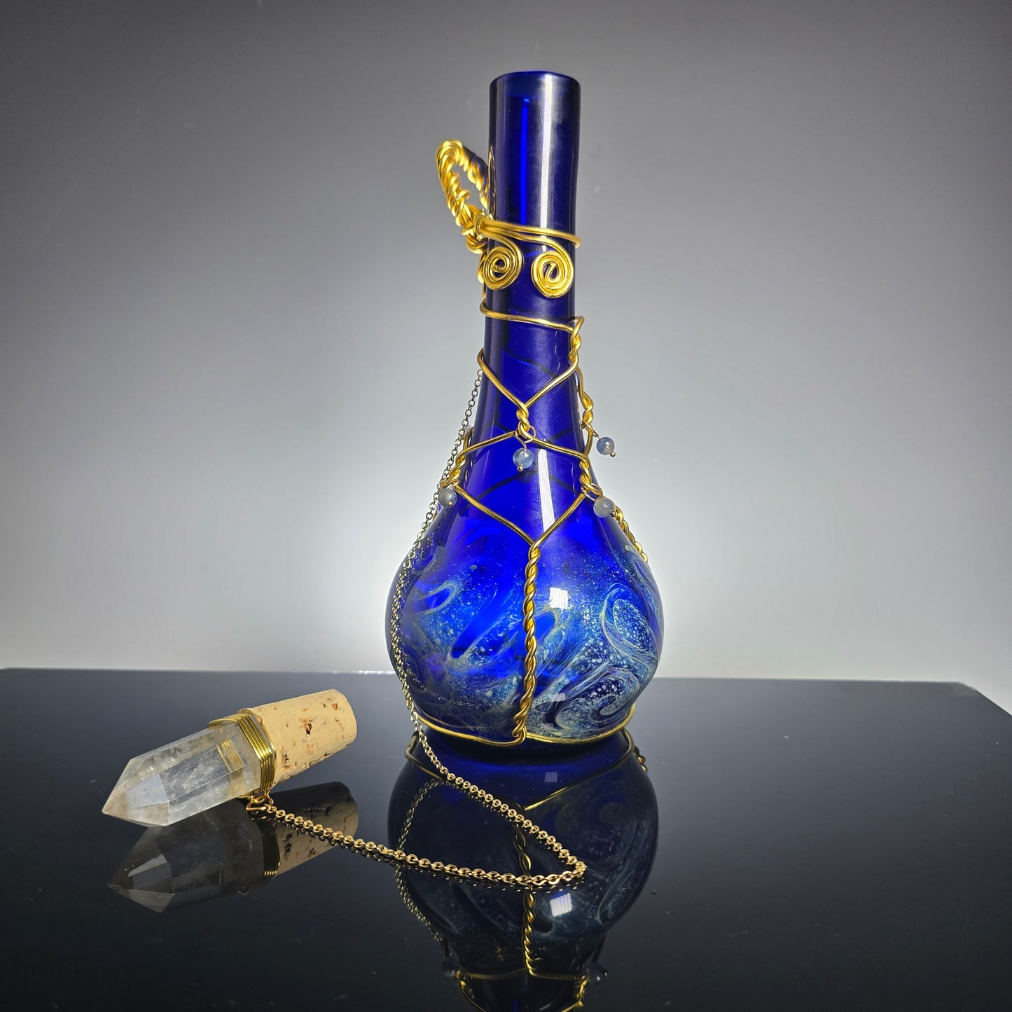 Belt Potion Bottle w/ wire wrapped Handle, Water Bottle