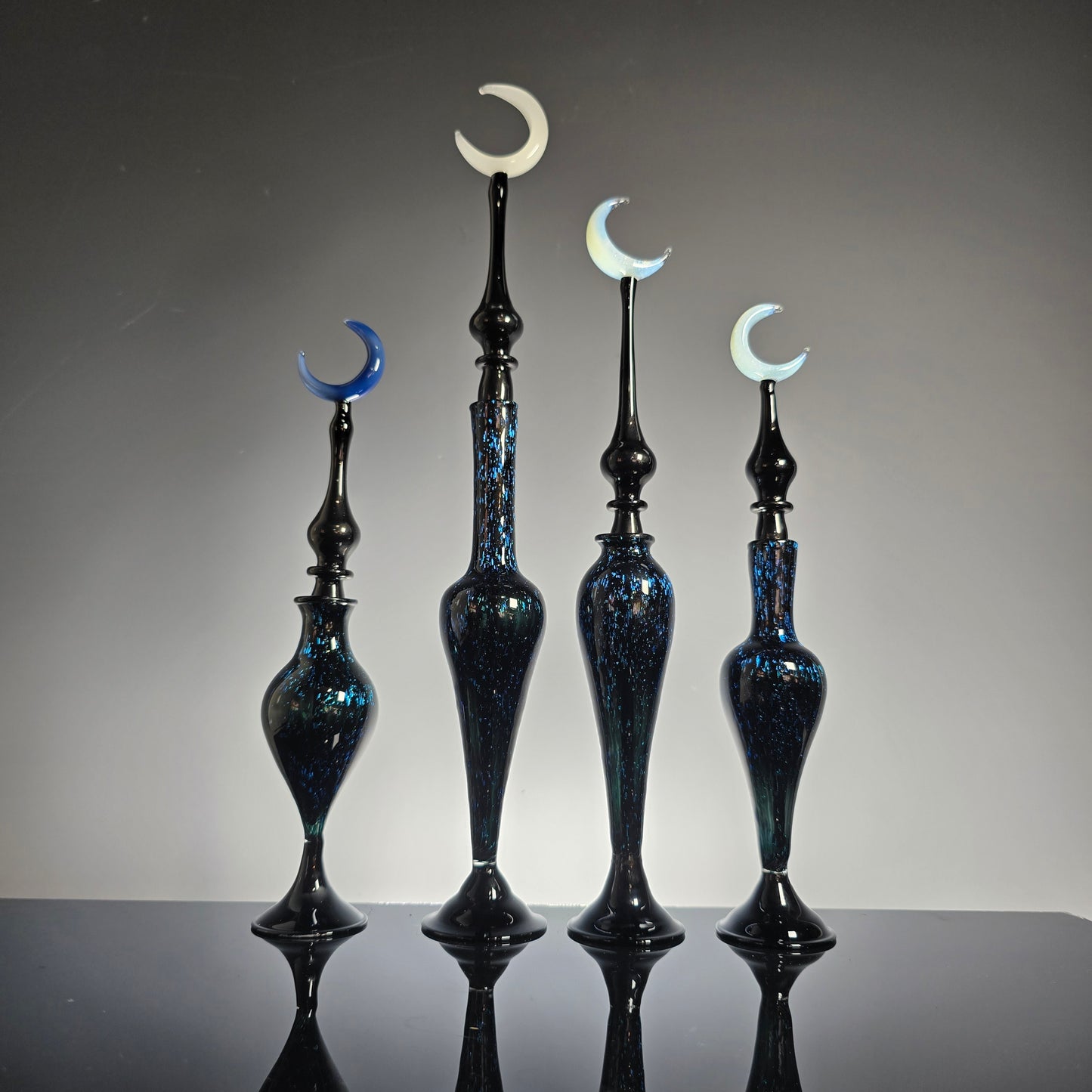 Dichroic Moon Perfume Potion Bottle Collection, Blue