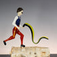 Jester with flaming whip #0989
