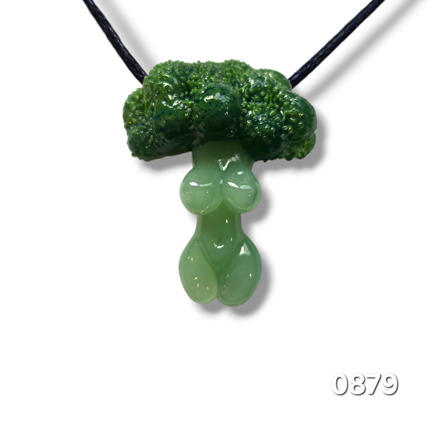 Broccoli Goddess Necklace, Goddess Glass Goddess Pendant