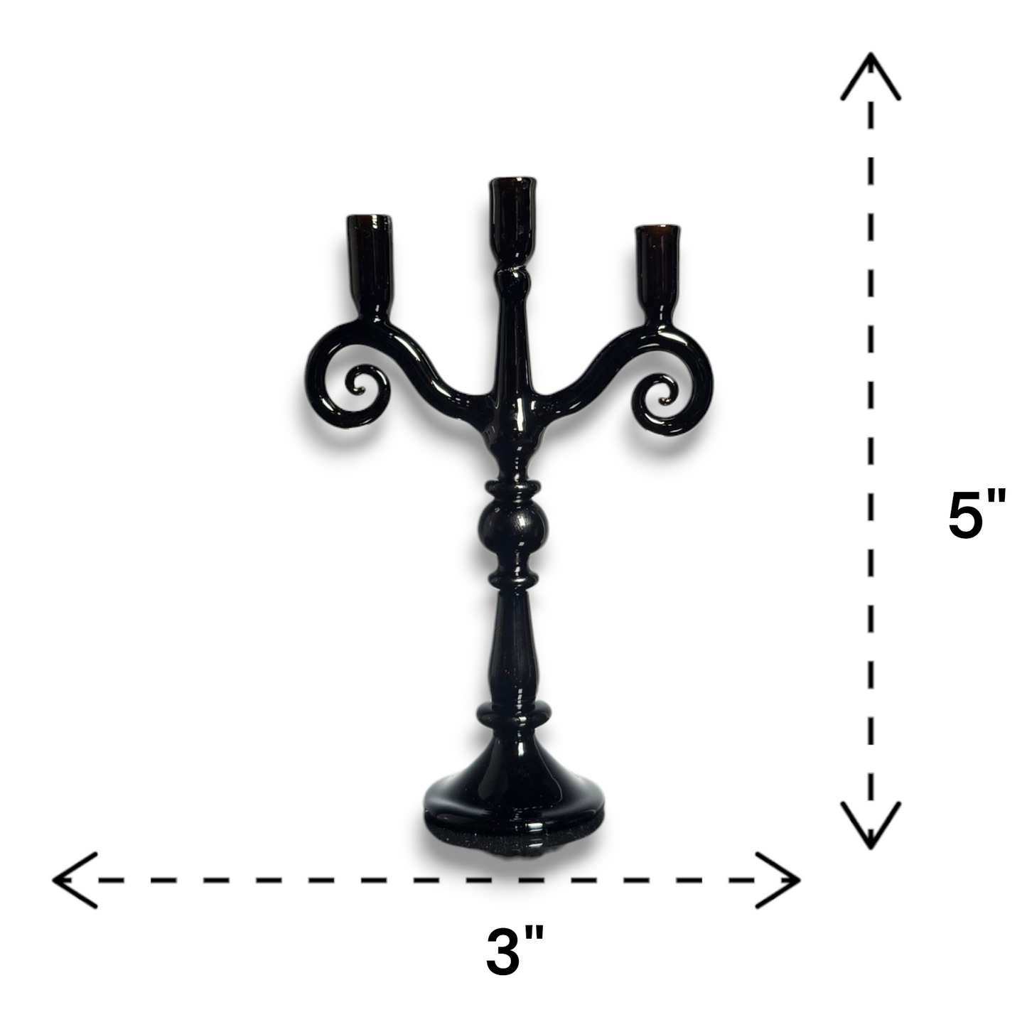 Miniature Black Candelabra for birthday Candles, #0922
