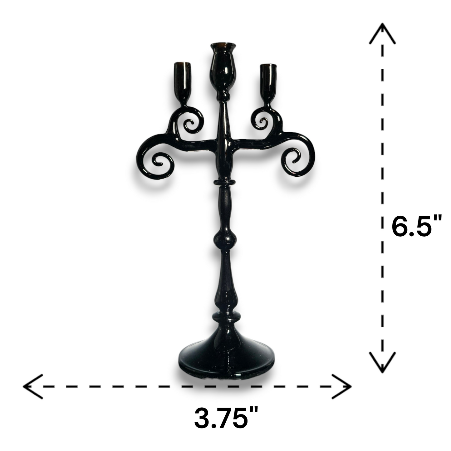 Miniature Black Candelabra for birthday Candles, #0919