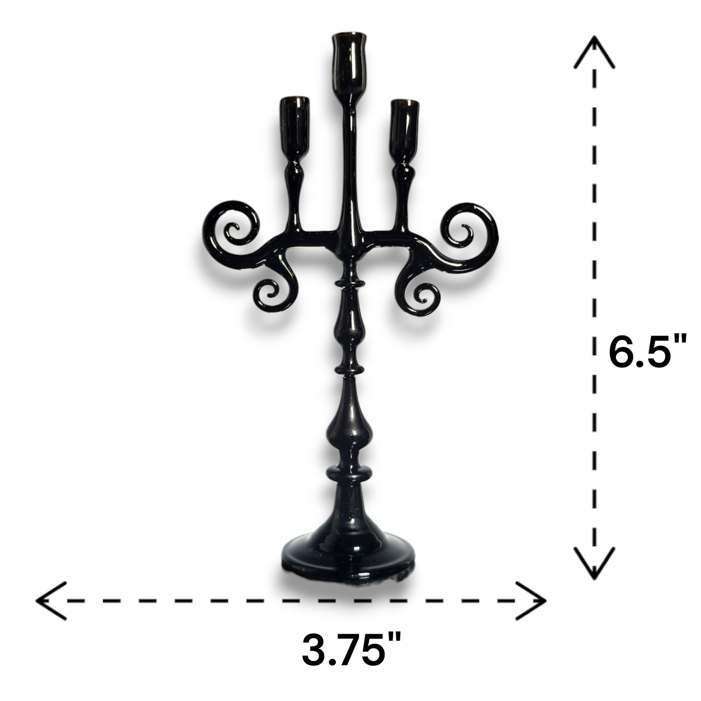 Miniature Black Candelabra for birthday Candles, #0918