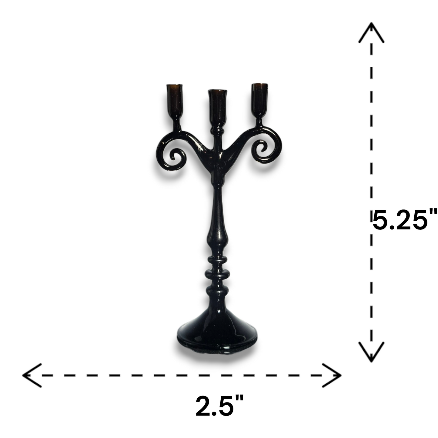 Miniature Black Candelabra for birthday Candles, #0920