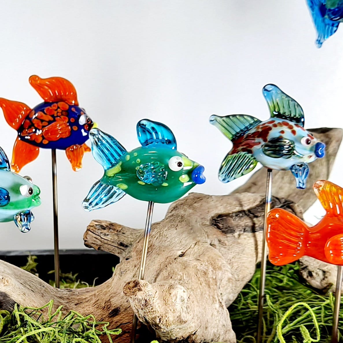 Glass Fish Plant Pals, House plant and Fairy Garden Decor