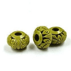 Leaf Dread Bead // 5mm Bead Hole // Vine Dread Bead, Acrylic Dreadlock Bead, Dread Jewelry, Dread Accessories