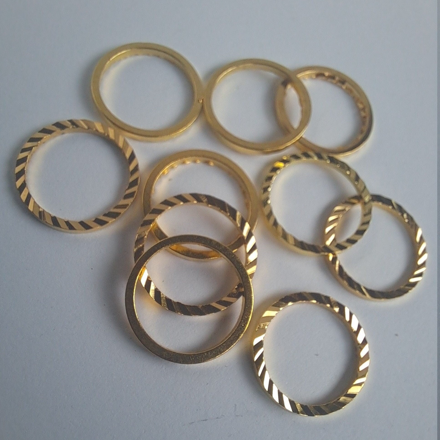 10 gold ring Dread beads/ 10mm Bead hole / Dreadlock Beads, Metal Dread Bead, Dreadlock Accessories, Loc Bead, Dread Jewelry