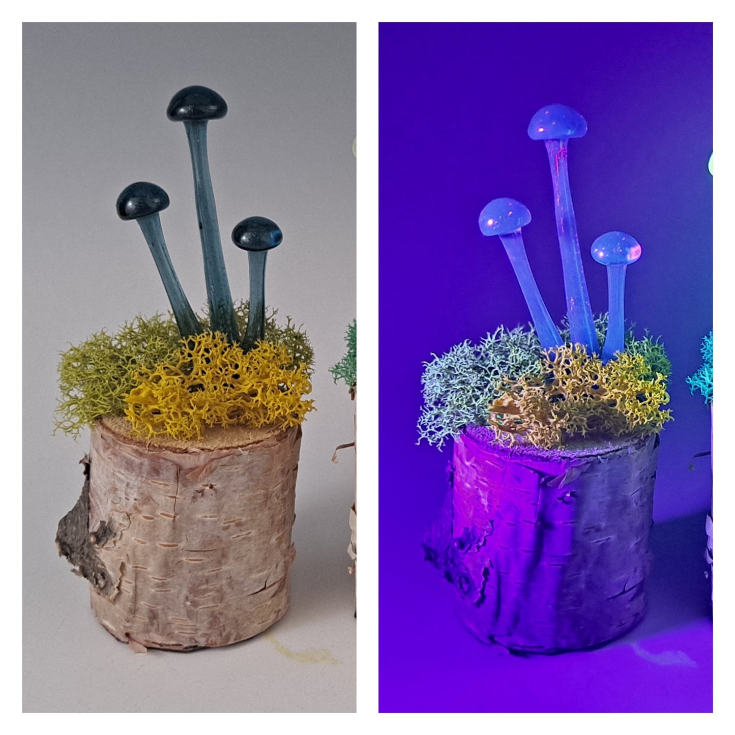 Mushroom Sculpture, UV Black Light, Made to Order