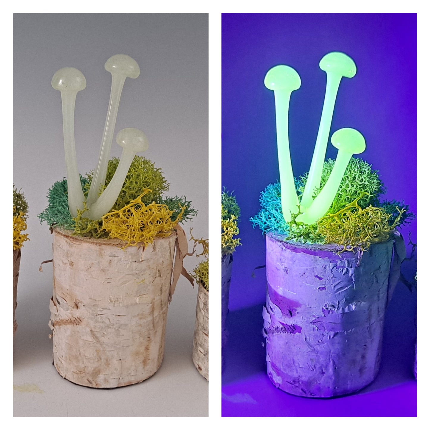 Mushroom Sculpture, UV Black Light, Made to Order