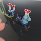 Handmade Glass Snail Figurine with Mushrooms