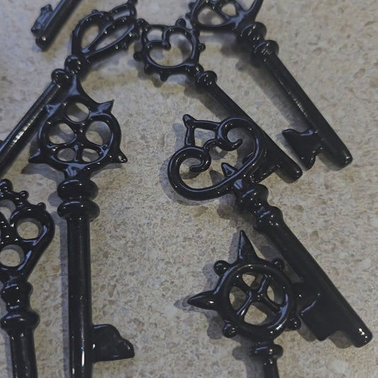 Skeleton Key Necklace, 2025 Black Glass Series